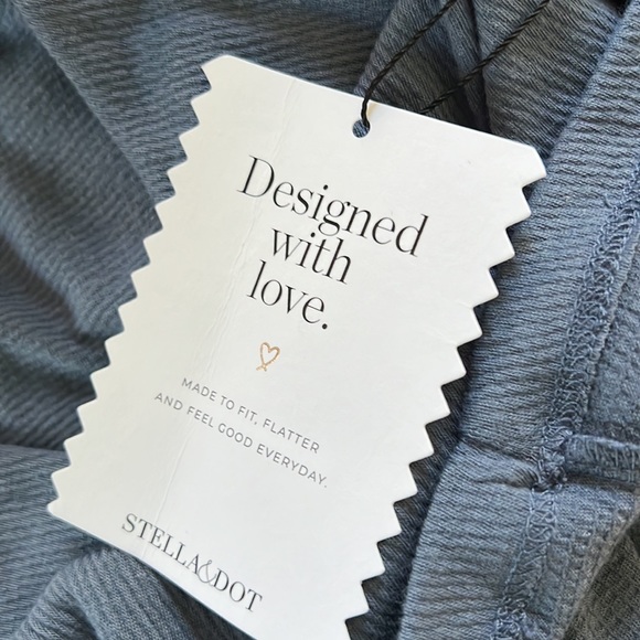 🎖️HP🎖️Stella&Dot Ruched long sleeve crinkle top, S, puff shoulder, slate - Picture 8 of 9